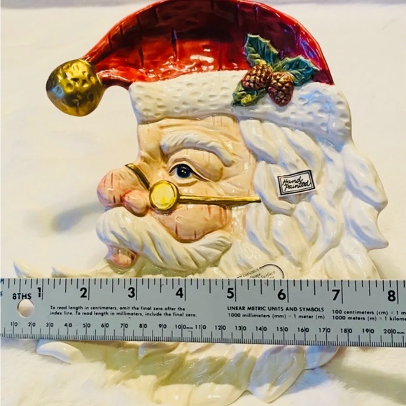 Fitz & Floyd Christmas Santa Hand Painted 3D Omnibus Holiday Plate Dish Vintage - Picture 11 of 12